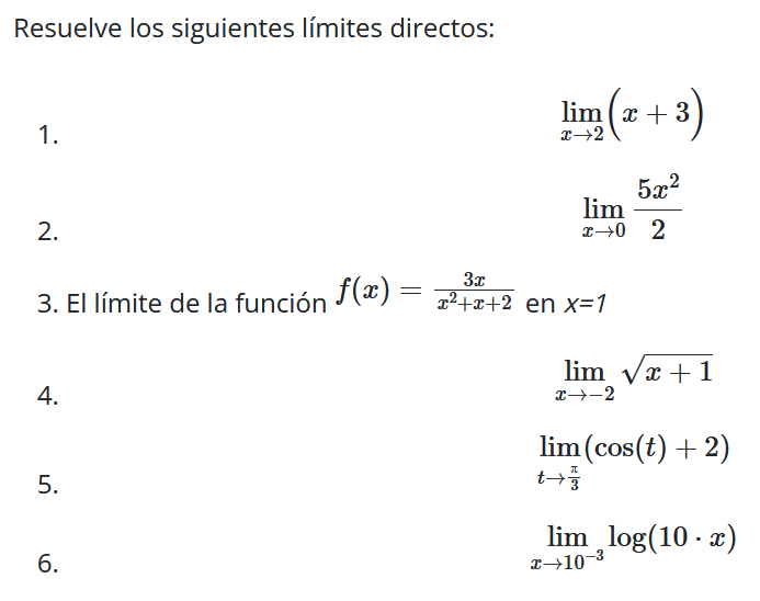 ejercicios